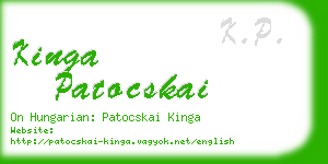 kinga patocskai business card